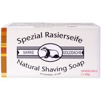 Rasierseife Sandelholz 2er Pack GOLDDACHS, 2x60 g, PFEILRINGWERK PRODUKTIONS GmbH