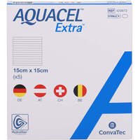 AQUACEL Extra 15X15cm Kompressen, 5 st, + Prisoma GmbH