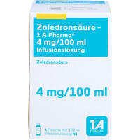 Zoledronsaeure - 1 A Pharma 4 mg/100 ml Inf.-lsg., 1 st, 1 A Pharma GmbH