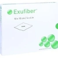 EXUFIBER gelbildender Faserverband 10x10 cm, 10 Stück, Mölnlycke Health Care GmbH