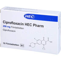 Ciprofloxacin HEC Pharm 250mg Filmtabletten, 10 st, Hec Pharm GmbH