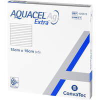 AQUACEL Ag Extra 15x15cm Kompressen, 5 st, Aca Müller/Adag Pharma AG
