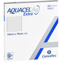 AQUACEL Ag Extra 15x15cm Kompressen, 5 st, Aca Müller/Adag Pharma AG