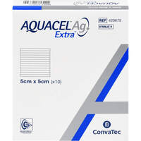 AQUACEL Ag Extra 5x5cm Kompressen, 10 st, Aca Müller/Adag Pharma AG