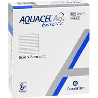 AQUACEL Ag Extra 5x5cm Kompressen, 10 st, Aca Müller/Adag Pharma AG