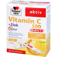 Doppelherz Vitamin C 500 + Zink Depot direct, 20 Stk., Queisser Pharma GmbH & Co. KG