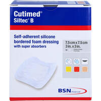 CUTIMED Siltec B Schaumverb.7.5x7.5 cm m.Haftr., 10 st, Aca Müller/Adag Pharma AG