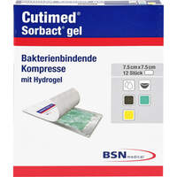 CUTIMED Sorbact Gel Kompressen 7.5x7.5 cm, 12 st, Tora Pharma GmbH