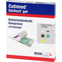 CUTIMED Sorbact Gel Kompressen 7.5x7.5 cm, 12 st, Tora Pharma GmbH