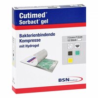 CUTIMED Sorbact Gel Kompressen 7.5x7.5 cm, 12 st, Tora Pharma GmbH