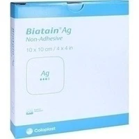 Biatain Ag Schaumverband 10x10 cm nicht haftend, 5 Stück, B2b Medical GmbH