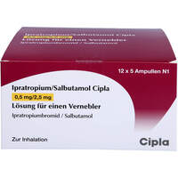 Ipratropium/Salbutamol Cipla 0.5 mg/2.5 mg Lösung, 60 st, Cipla Europe Nv