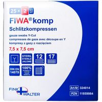 Schlitzkompressen steril 7.5x7.5cm 12-fach, 25x2 st, Fink & Walter GmbH