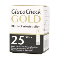GlucoCheck GOLD Blutzuckerteststreifen, 25 Stück, Aktivmed GmbH