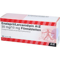 Enalapril/Lercanidipin AbZ 20 mg/10 mg Filmtab, 50 Stk., Abz Pharma GmbH Enalapril/Lercanidipin AbZ 20 mg/10 mg Filmtab, 50 Stk., Abz Pharma GmbH