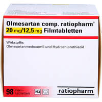 Olmesartan comp. ratiopharm 20/12.5mg Filmtabl, 98 st, ratiopharm GmbH