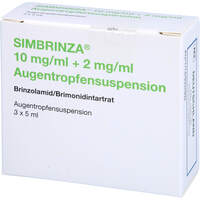 Simbrinza 10 mg/ml+2 mg/ml Augentropfensuspension, 3x5 ml, 2care4 Aps