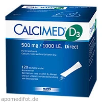Calcimed D3 500mg 1000IE Direct, 60 Stück, Hermes Arzneimittel GmbH