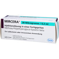 Mircera 30 Mikrogramm/0.3 ml Inj.-Lsg.i.e.Fert.-S, 3 st, Haemato Pharm GmbH