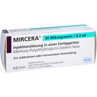 Mircera 30 Mikrogramm/0.3 ml Inj.-Lsg.i.e.Fert.-S, 3 st, Haemato Pharm GmbH