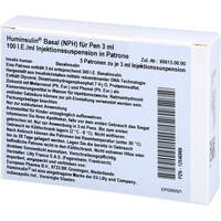 HUMINSULIN Basal (NPH) f.Pen Injektionssuspension, 5x3 ml, European Pharma B.V.