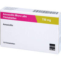 Amoxicillin Micro Labs 750 mg, 10 Stk., Micro Labs GmbH Amoxicillin Micro Labs 750 mg, 10 Stk., Micro Labs GmbH