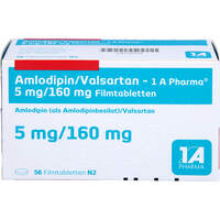 Amlodipin/Valsartan - 1 A Pharma 5 mg/160 mg FTA, 56 st, 1 A Pharma GmbH