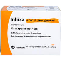 Inhixa 6.000 IE (60 mg)/0.6 ml ILO F-Sp.+Sich-Sys., 12 st, Techdow Pharma Germany GmbH
