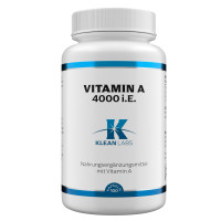 Vitamin A 4000 I.U.KLEAN LABS, 100 st, Supplementa GmbH