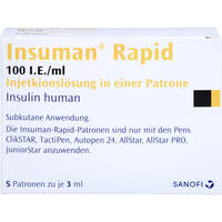 INSUMAN Rapid 100 I.E./ml Inj.-Lsg. i.e.Patrone B, 5x3 ml, Docpharm GmbH