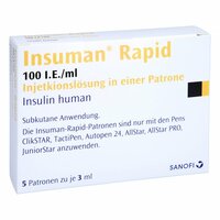 INSUMAN Rapid 100 I.E./ml Inj.-Lsg. i.e.Patrone B, 5x3 ml, Docpharm GmbH