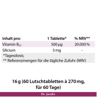 Dr. Jacob's Vitamin B12 Methylcobalamin hochdosiert vegan, 60 st, Dr. Jacob's Medical GmbH