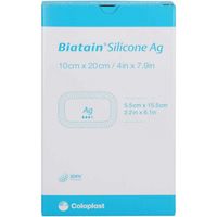 Biatain Silicone Ag Schaumverband 10x20cm, 5 st, Coloplast GmbH