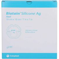Biatain Silicone Ag Schaumverband Ferse 18x18cm, 5 st, Coloplast GmbH