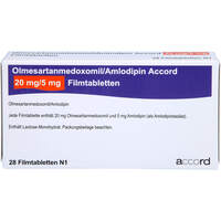 Olmesartanmedoxomil/Amlodipin Accord 20mg/5mg FTA, 28 Stk., Accord Healthcare GmbH