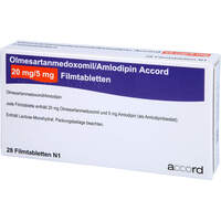 Olmesartanmedoxomil/Amlodipin Accord 20mg/5mg FTA, 28 Stk., Accord Healthcare GmbH