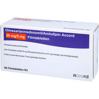 Olmesartanmedoxomil/Amlodipin Accord 20mg/5mg FTA, 98 Stk., Accord Healthcare GmbH