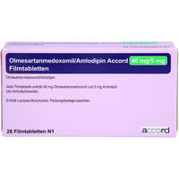 Olmesartanmedoxomil/Amlodipin Accord 40mg/5mg FTA, 28 Stk., Accord Healthcare GmbH