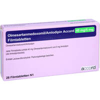 Olmesartanmedoxomil/Amlodipin Accord 40mg/5mg FTA, 28 Stk., Accord Healthcare GmbH