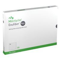 Exufiber Ag+ 15x15cm Gelbildender Faserverband m.s, 10 st, Mölnlycke Health Care GmbH