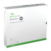 Exufiber Ag+ 20x30cm Gelbildender Faserverband m.s, 5 st, Mölnlycke Health Care GmbH