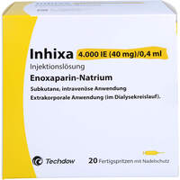 INHIXA 4.000 I.E. 40 mg/0.4 ml ILO F.Sp.+Sich-Sys., 20 st, Orifarm GmbH