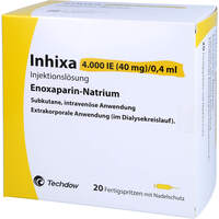 INHIXA 4.000 I.E. 40 mg/0.4 ml ILO F.Sp.+Sich-Sys., 20 st, Orifarm GmbH