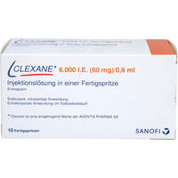 Clexane 6.000 I.E.60mg/0.6ml ILO F.Sp., 10 Stk., kohlpharma GmbH
