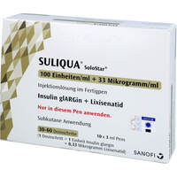 Suliqua 100 E/ml + 33mcg/ml Solostar, 10x3 ml, Sanofi-Aventis Deutschland GmbH