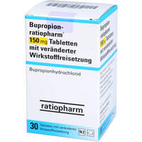Bupropion-ratiopharm 150mg Tab.m.ver&auml;n.Wirks.Freis, 30 Stk., ratiopharm GmbH