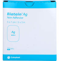 BIATAIN Ag Schaumverband 5x7 cm nicht haftend, 5 st, MFG Handel GmbH