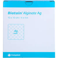 BIATAIN Alginate Ag Kompressen 10x10 cm mit Silber, 10 st, MFG Handel GmbH