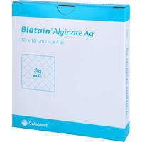 BIATAIN Alginate Ag Kompressen 10x10 cm mit Silber, 10 st, MFG Handel GmbH