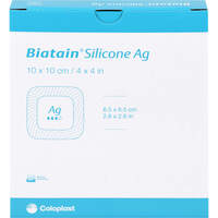 BIATAIN Silicone Ag Schaumverband 10x10 cm, 5 st, MFG Handel GmbH